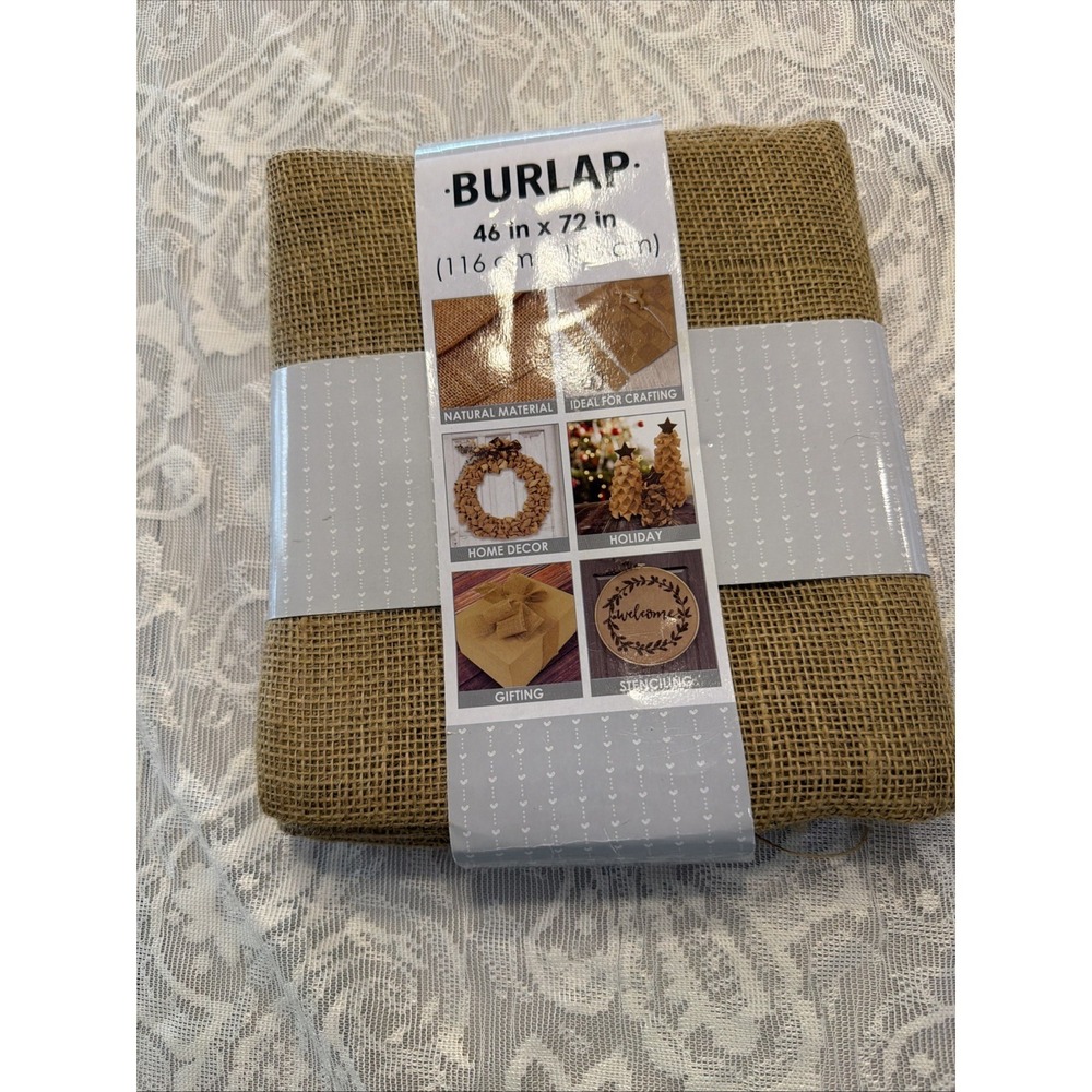 Natural Burlap Fabric 46 x 72 NIP Craft Home Decor Stenciling Crafting 100% Jute